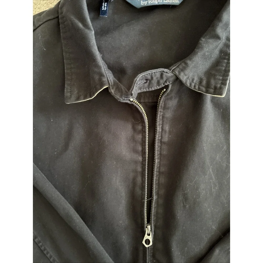 Polo Ralph Laure Black Cotton Vtg 90's Bomber XXL